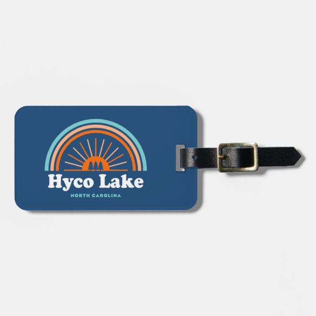 Hyco Lake North Carolina Rainbow Gepäckanhänger (Vorderseite horizontal)