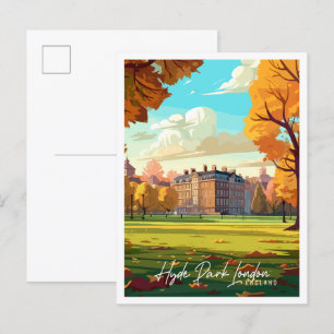 Hyde Park London Vintage-Reiseillustration Postkarte