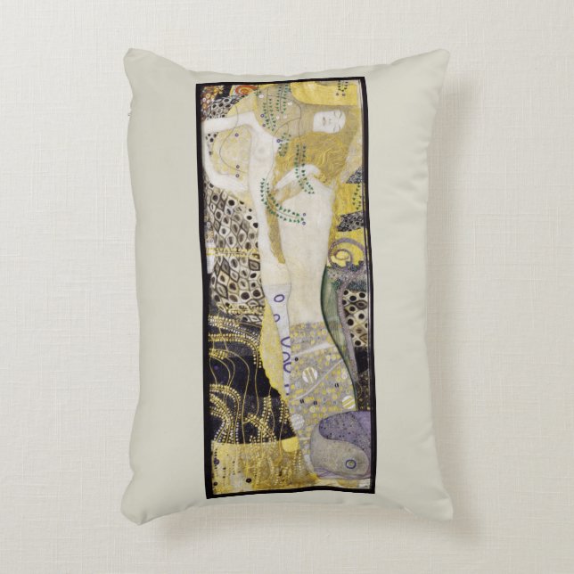 Hydra (alias Water Serpents I) von Gustav Klimt Dekokissen (Vorderseite(Vertikal))