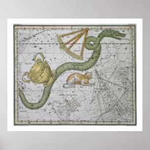 Hydra, aus 'A Celestial Atlas', Pub. 1822 (Spalte Poster