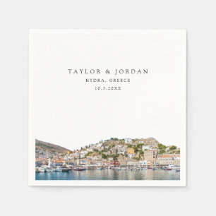 Hydra Greece Wedding Paper Cocktail Napkin Serviette