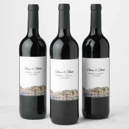 Hydra Greece Wedding Personalisiert Wine Label Weinetikett