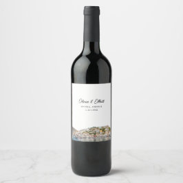 Hydra Greece Wedding Personalisiert Wine Label Weinetikett