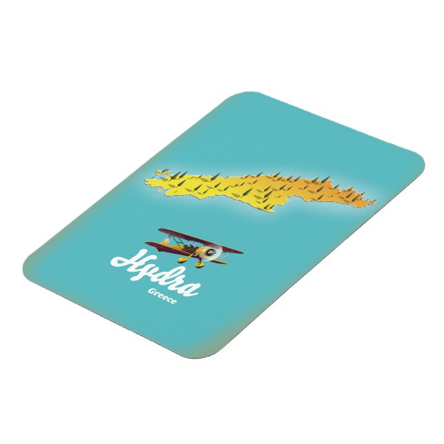 Hydra Griechenland Retro-Karte Magnet (Linke Seite)