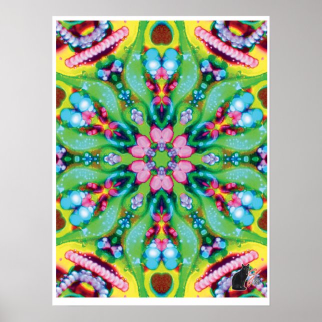Hydra Kinetic Collage Kaleidoscope Poster (Vorne)
