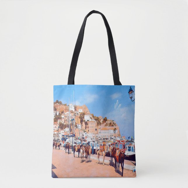 HYDRA - Maultiere im Hafen Tasche (Vorderseite)