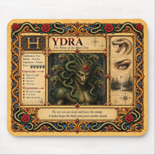 Hydra, mittelalterliche Bestiarien-Kunst Mousepad