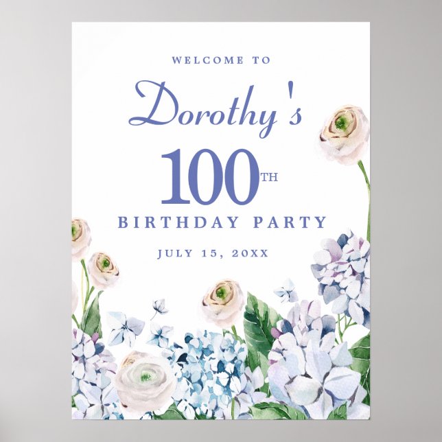 Hydrangea 100. Geburtstag zum digitalen Download - Poster (Vorne)