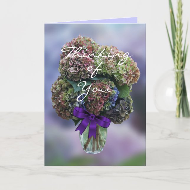 Hydrangea 2385 in Vase- passen Sie jede Gelegenhei Karte (Vorderseite)