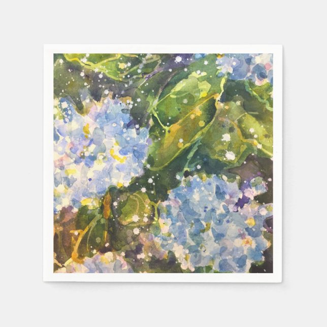 Hydrangea Aquarell Druckservietten Serviette (Vorderseite)
