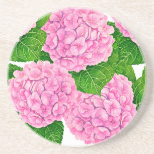Hydrangea-Aquarellmuster Getränkeuntersetzer