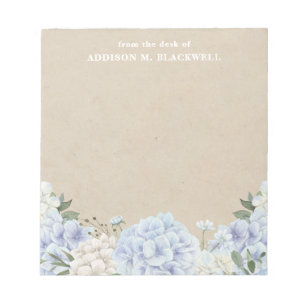 Hydrangea auf Pergament vom Schreibtisch von Notizblock