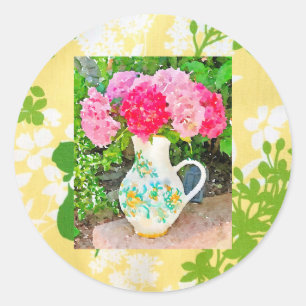Hydrangea-Aufkleber Runder Aufkleber