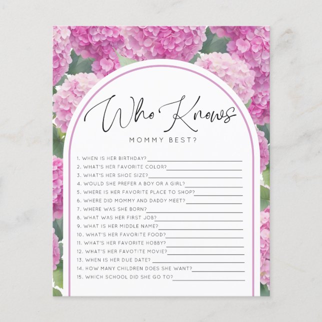 Hydrangea Babydusche, die Mommy Games kennt (Vorderseite)