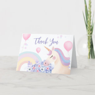 Hydrangea Balloon Rainbow Unicorn Babydusche Dankeskarte