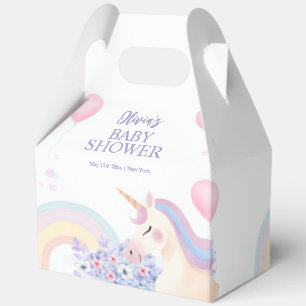 Hydrangea Balloon Rainbow Unicorn Babydusche Geschenkschachtel
