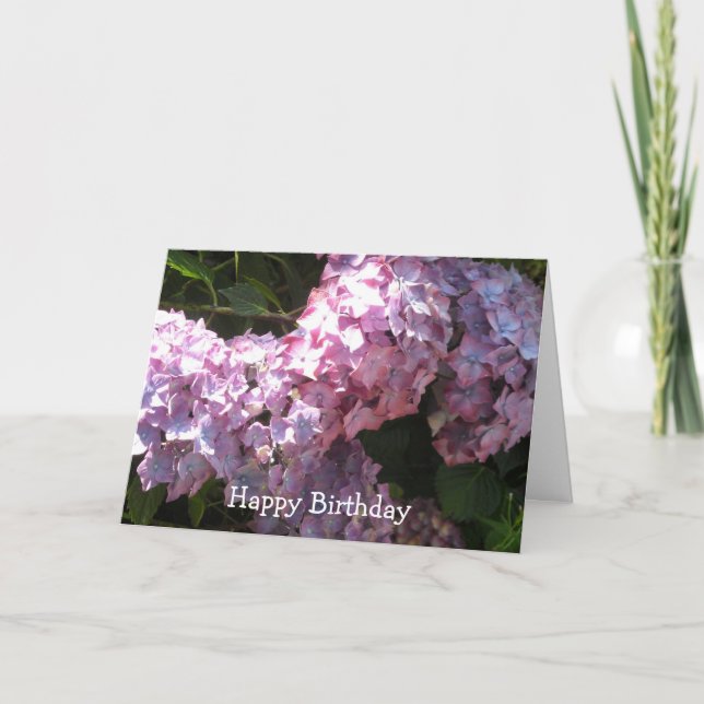 Hydrangea Birthday Greeting Karte (Vorderseite)