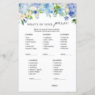 Hydrangea blauer Blumen Was ist in Ihrer Tasche?