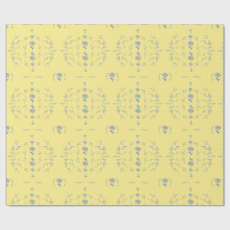 Hydrangea Block Gelb und Blau Muster Geschenkpapier