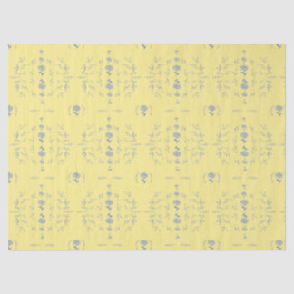 Hydrangea Block Gelb und Blau Muster Seidenpapier