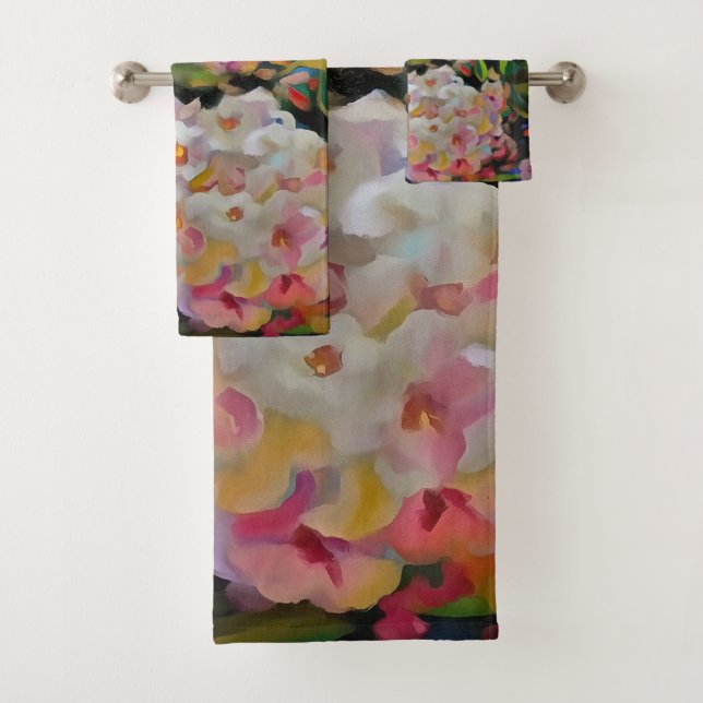 Hydrangea Blossom Dekorative Blumenart Rosa Badhandtuch Set (Insitu)