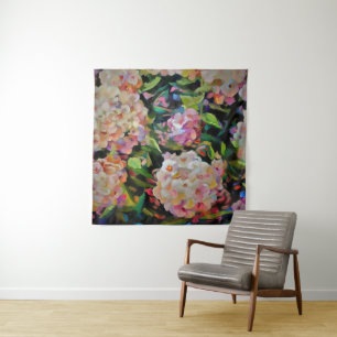 Hydrangea Blossom Dekorative Blumenart Rosa Wandteppich