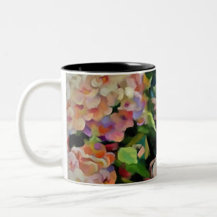 Hydrangea Blossom Dekorative Blumenart Rosa Zweifarbige Tasse