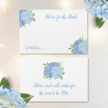 Hydrangea Blue Floral Brautparty Advisor Cards