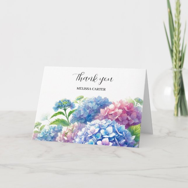 Hydrangea Blue Floral Mariage Merci (Devant)
