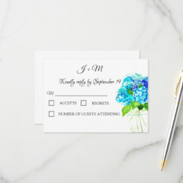 Hydrangea Blue Floral Rustische Blume Moderne UAWG RSVP Karte