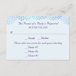Hydrangea Blue Mariage Réponse RSVP 3 Entrées