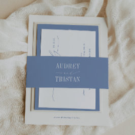 HYDRANGEA Blue Minimalist Einladungsbanderole