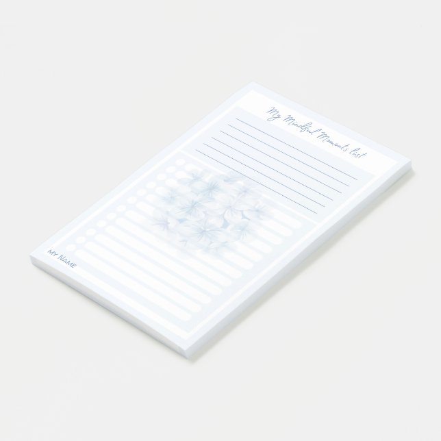 Hydrangea Blue "My Mindful Moments Listings" von L Post-it Klebezettel (angewinkelt)