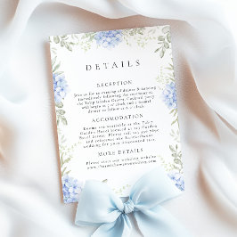 Hydrangea Blue Wedding Details Enclosure Card Begleitkarte
