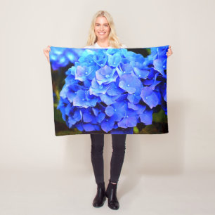 Hydrangea-Blues Fleecedecke