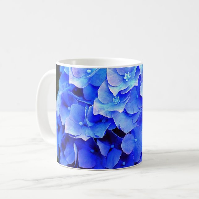 Hydrangea Blues Tasse oder Cup (Vorderseite Links)