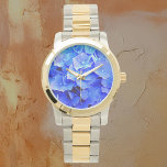 Hydrangea Blues Watch Armbanduhr<br><div class="desc">Genießen Sie die hübschen blauen Blüten des Sommers mit dieser schönen Uhr. Ich sah mir diese azurblauen Hydrangeas vom Frühsommer bis Mitte des Sommers tief anschauen. Ihre Blues war anfangs etwas schüchtern, mit Weiß, Himmelblau oder Rosa getappt, und plötzlich bemerkte ich, wie tief ihre Farben geworden waren. Ich denke an...</div>