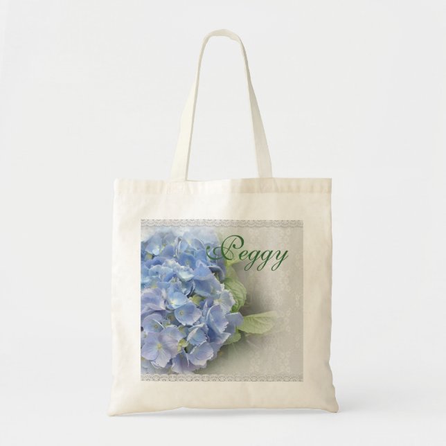 Hydrangea-Blume auf personalisiertem Beutel Tragetasche (Vorne)