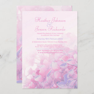 Hydrangea Blume Blumenrosa lila Hochzeit Einladung