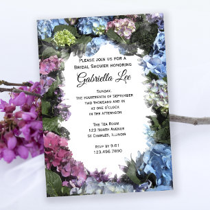 Hydrangea-Blume Brautparty Einladung
