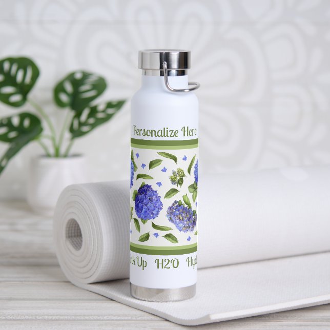 Hydrangea Blume Design Personalisiert Trinkflasche (Yoga)