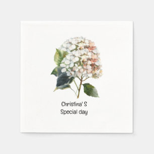 Hydrangea Blume Flora Liebhaber der Wasserfarbe Serviette
