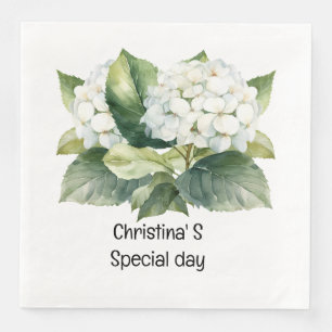 Hydrangea Blume Flora Liebhaber der Wasserfarbe Serviette