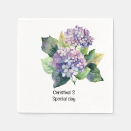 Hydrangea Blume Flora Liebhaber der Wasserfarbe Serviette