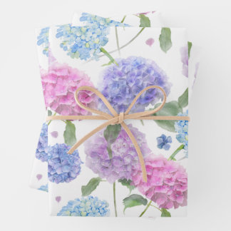 Hydrangea-Blume für Wasserfarben Geschenkpapier Set