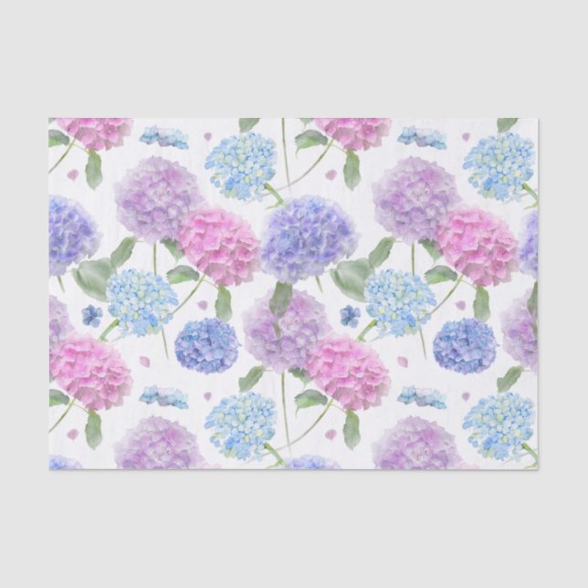 Hydrangea-Blume für Wasserfarben Seidenpapier (Vorderseite)