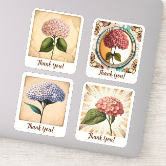 Hydrangea Blume Groovy Retro Personalisiert Aufkleber
