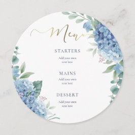 Hydrangea Blume Hochzeitmenü Menükarte