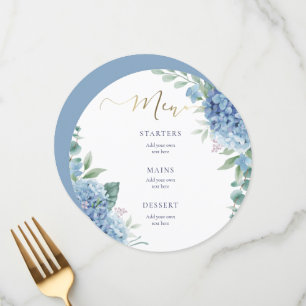 Hydrangea Blume Hochzeitmenü Menükarte