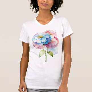 Hydrangea-Blume im Wasserfarbenstil T-Shirt